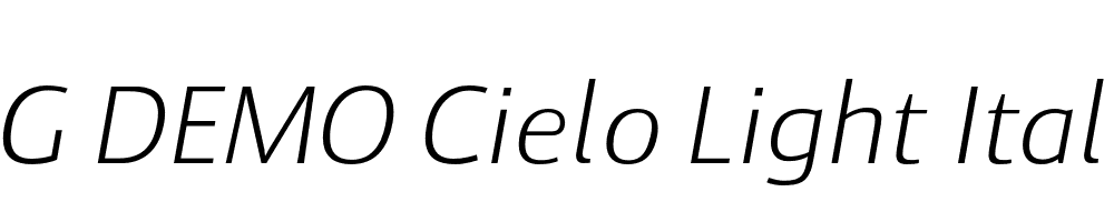  DEMO Cielo Light Italic Light Italic