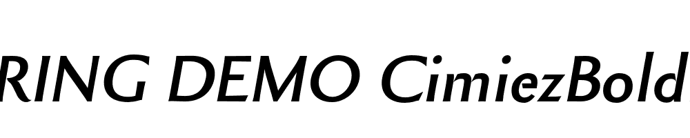  DEMO CimiezBoldItalic Italic