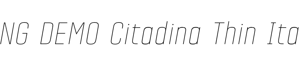  DEMO Citadina Thin Italic Regular