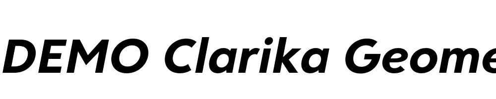  DEMO Clarika Geometric Bold Italic