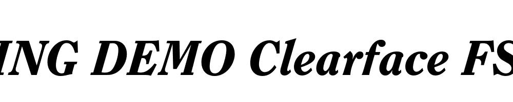  DEMO Clearface FS Bold Italic