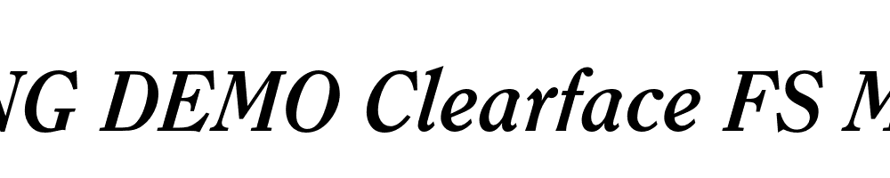  DEMO Clearface FS Medium Italic