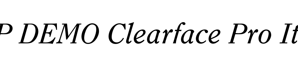 FSP DEMO Clearface Pro Italic