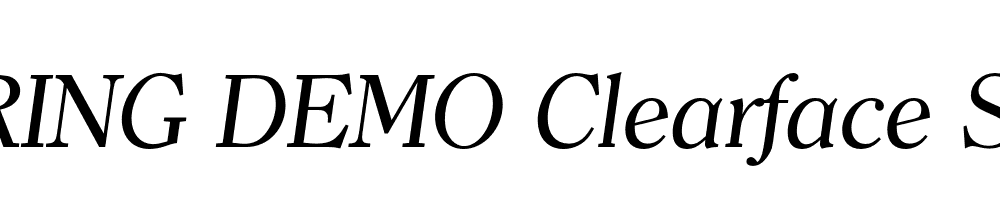  DEMO Clearface Serial Italic