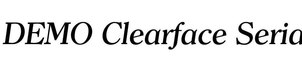  DEMO Clearface Serial Medium Italic