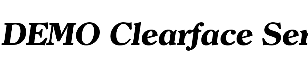  DEMO Clearface Serial Xbold Italic