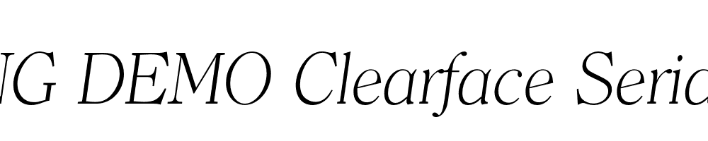  DEMO Clearface Serial Xlight Italic