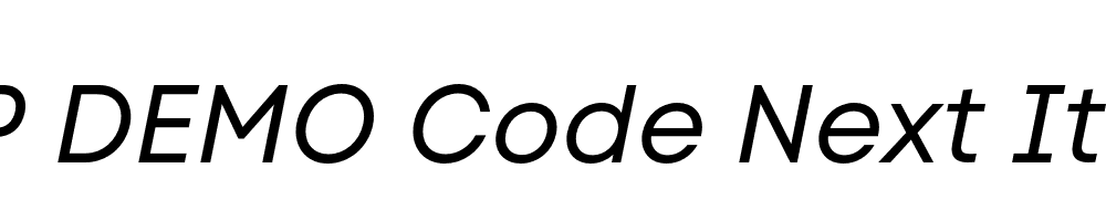 FSP DEMO Code Next Italic