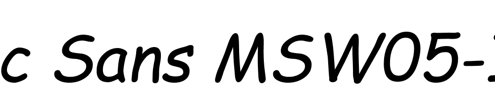 Comic Sans Msw05 Italic