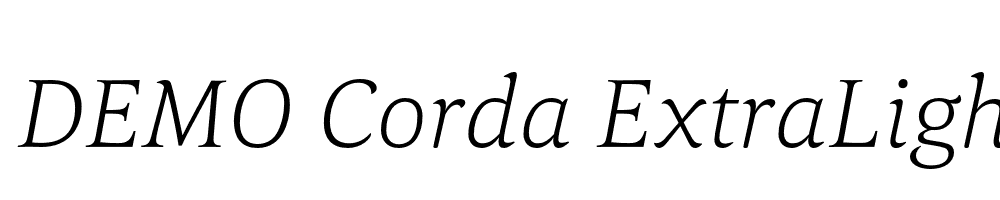  DEMO Corda ExtraLightItalic Regular