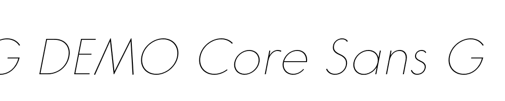  DEMO Core Sans G 15 Thin Italic