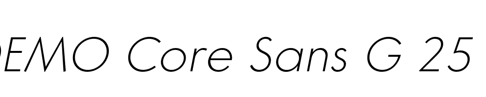  DEMO Core Sans G 25 ExtraLight Italic