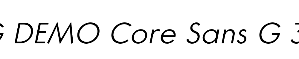  DEMO Core Sans G 35 Light Italic