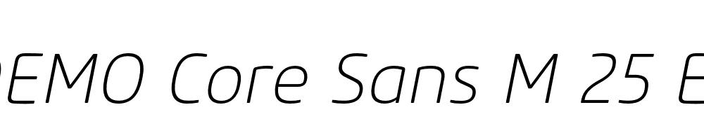  DEMO Core Sans M 25 ExtraLight Italic