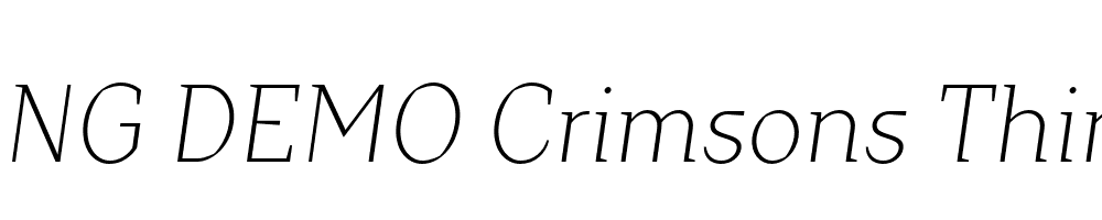  DEMO Crimsons Thin Bold Italic