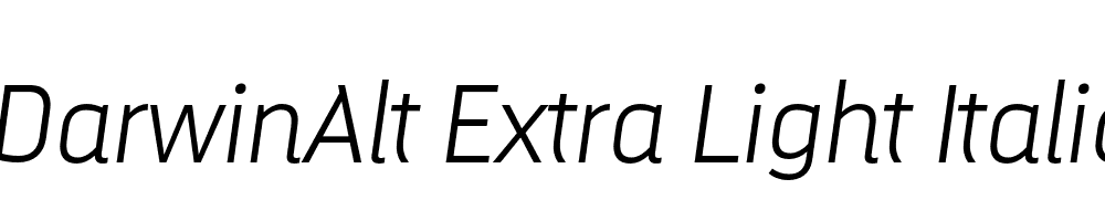  DEMO DarwinAlt Extra Light Italic Regular