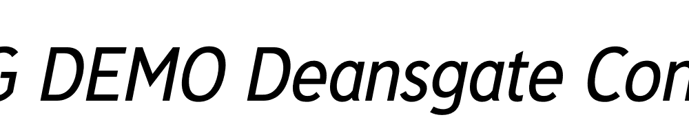  DEMO Deansgate Condensed Italic