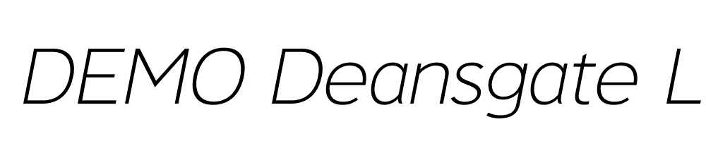  DEMO Deansgate Light Light Italic