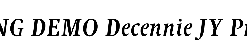  DEMO Decennie JY Pro Bold Italic