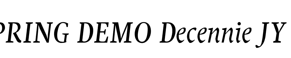  DEMO Decennie JY Pro Italic