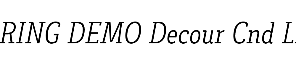  DEMO Decour Cnd Light Italic