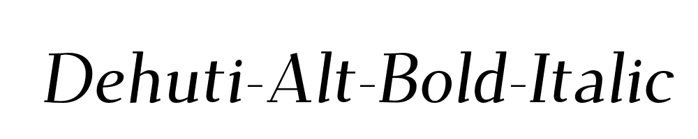 Dehuti-Alt-Bold-Italic