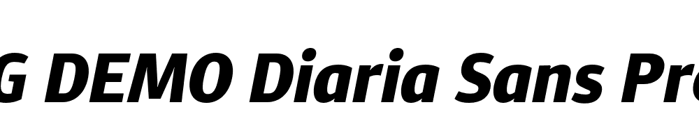  DEMO Diaria Sans Pro ExBd Italic