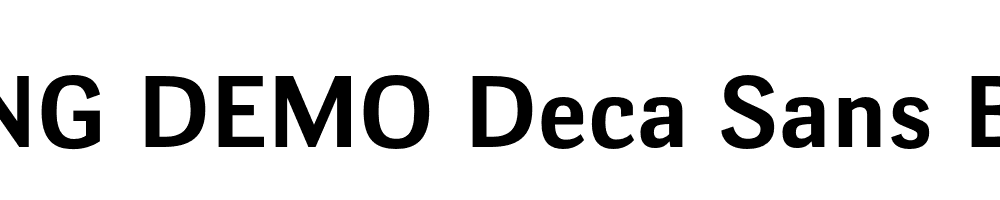  DEMO Deca Sans Bold Regular