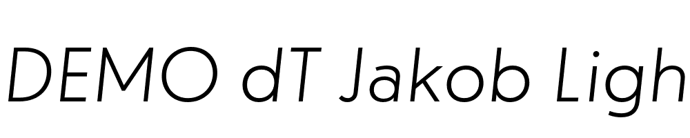  DEMO dT Jakob Light Italic Regular