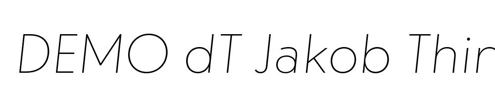  DEMO dT Jakob Thin Italic Regular