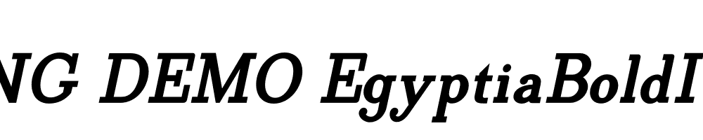  DEMO EgyptiaBoldItalic Regular