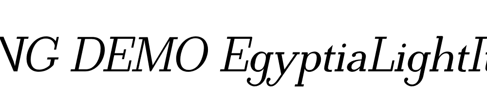  DEMO EgyptiaLightItalic Regular