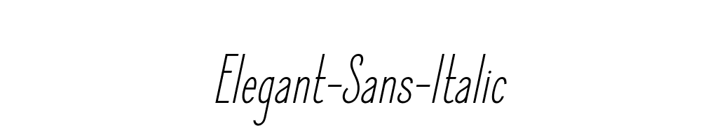 Elegant-Sans-Italic