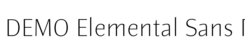  DEMO Elemental Sans Pro Extra Light