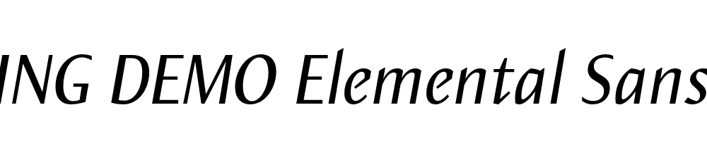  DEMO Elemental Sans Pro Italic