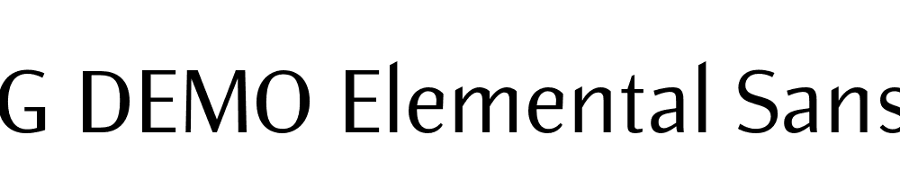  DEMO Elemental Sans Pro Regular