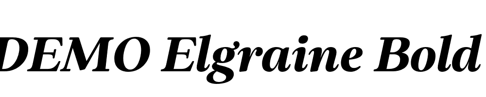 FSP DEMO Elgraine Bold Italic