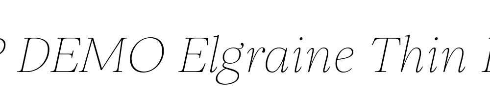 FSP DEMO Elgraine Thin Italic