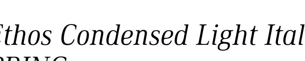  DEMO Ethos Condensed Light Italic Condensed Light Italic