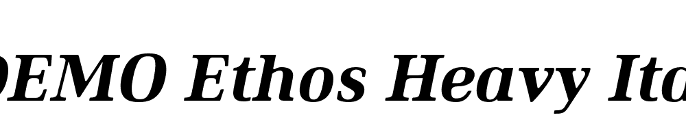  DEMO Ethos Heavy Italic Heavy Italic