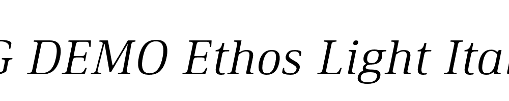  DEMO Ethos Light Italic Light Italic