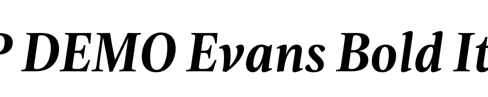 FSP DEMO Evans Bold Italic