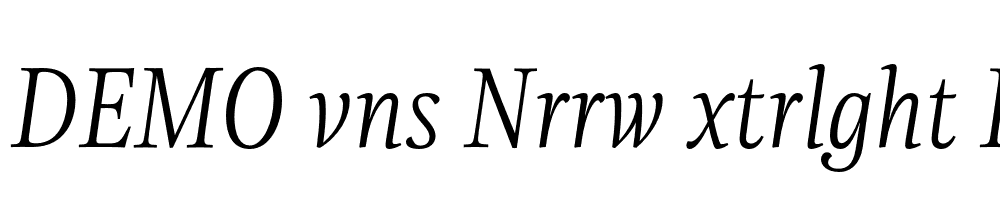 FSP DEMO vns Nrrw xtrlght Italic