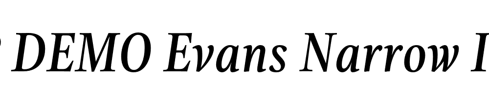 FSP DEMO Evans Narrow Italic