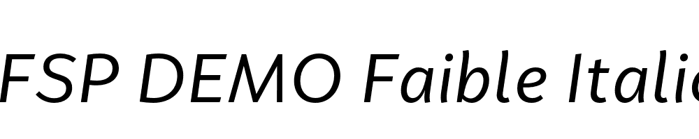 FSP DEMO Faible Italic