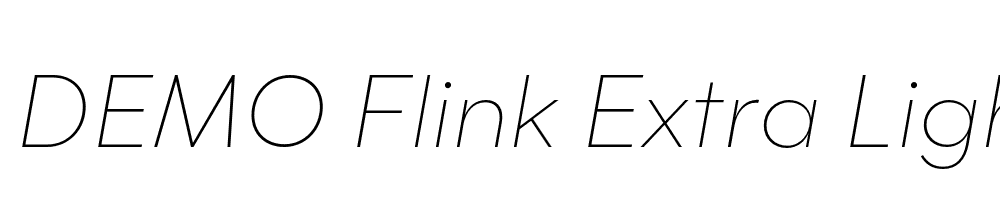  DEMO Flink Extra Light Italic Regular