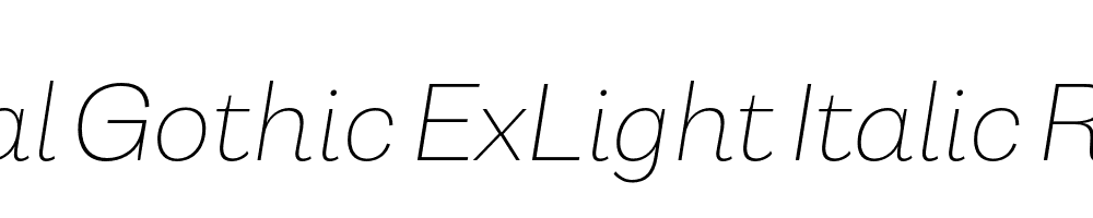 Capital Gothic ExLight Italic Regular