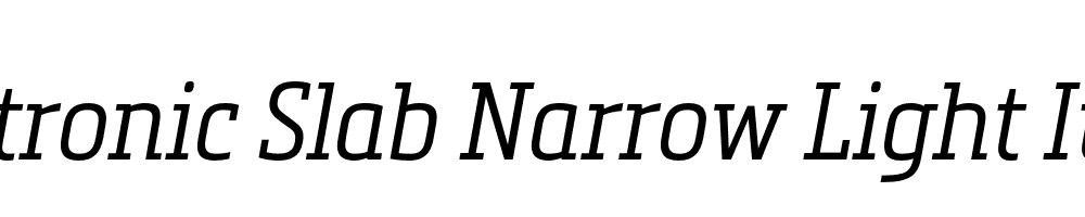 Metronic Slab Narrow Light Italic