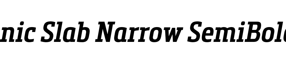 Metronic Slab Narrow SemiBold Italic