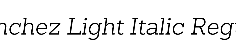 Sanchez Light Italic Regular